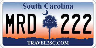 SC license plate MRD222