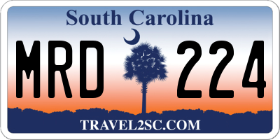 SC license plate MRD224