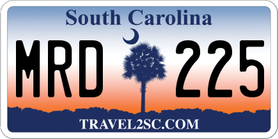SC license plate MRD225