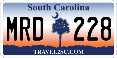 SC license plate MRD228
