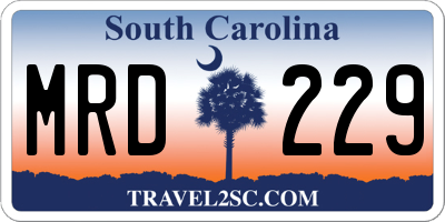 SC license plate MRD229