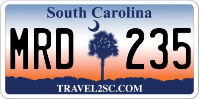 SC license plate MRD235