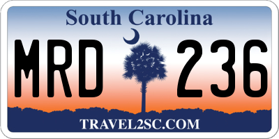 SC license plate MRD236