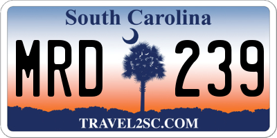 SC license plate MRD239