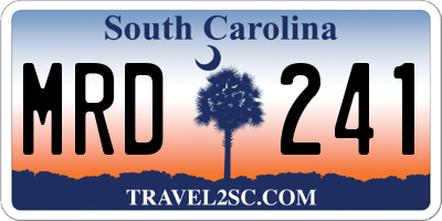 SC license plate MRD241