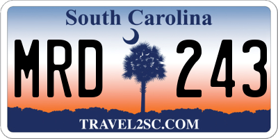 SC license plate MRD243
