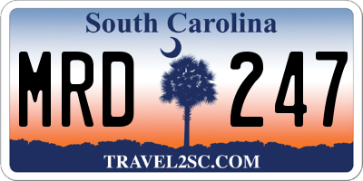SC license plate MRD247