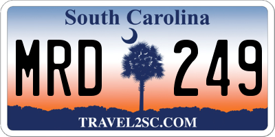 SC license plate MRD249