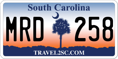 SC license plate MRD258