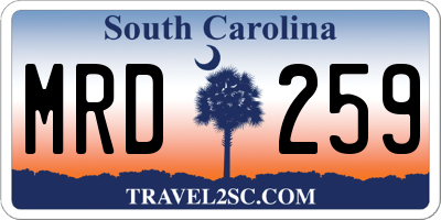 SC license plate MRD259