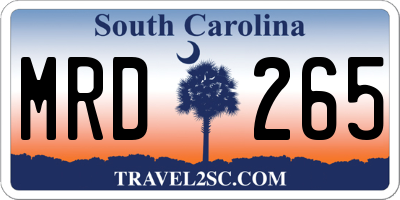 SC license plate MRD265