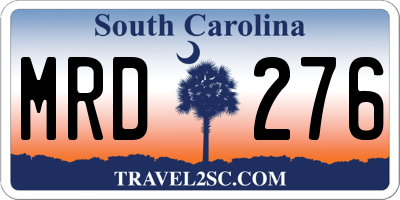 SC license plate MRD276