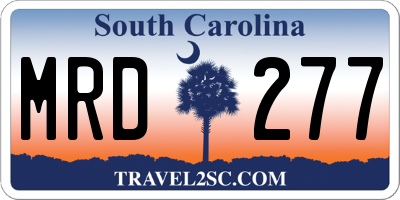 SC license plate MRD277