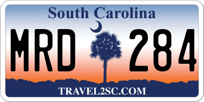 SC license plate MRD284