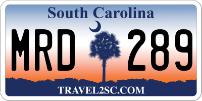 SC license plate MRD289