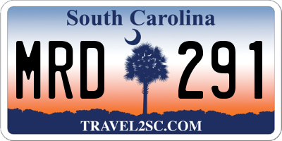 SC license plate MRD291