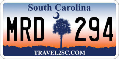 SC license plate MRD294