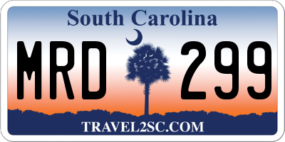 SC license plate MRD299