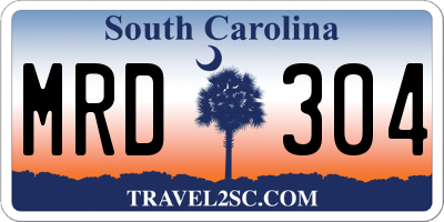 SC license plate MRD304