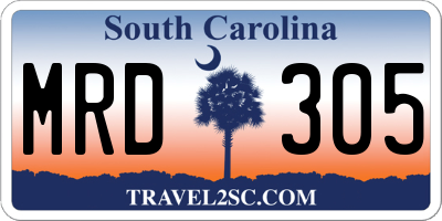 SC license plate MRD305