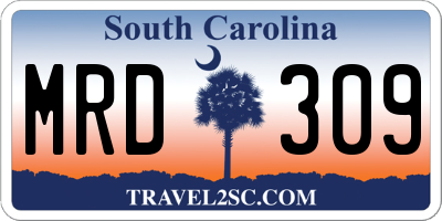 SC license plate MRD309