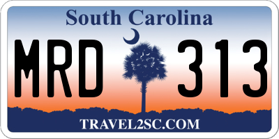 SC license plate MRD313