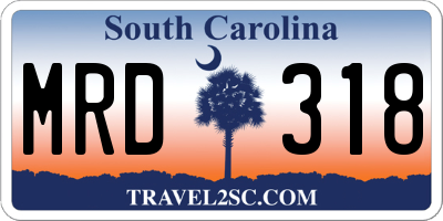SC license plate MRD318