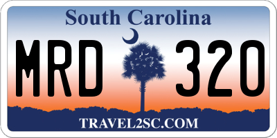 SC license plate MRD320