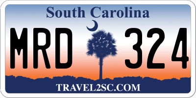 SC license plate MRD324