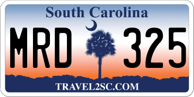 SC license plate MRD325