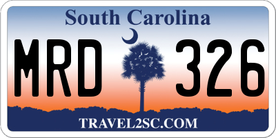 SC license plate MRD326