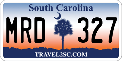 SC license plate MRD327