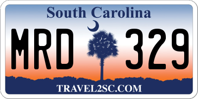 SC license plate MRD329