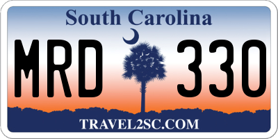 SC license plate MRD330