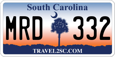 SC license plate MRD332
