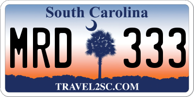 SC license plate MRD333