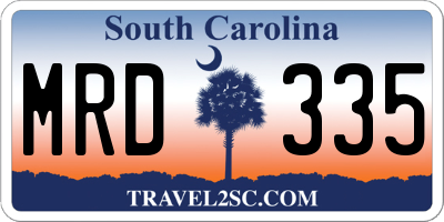 SC license plate MRD335