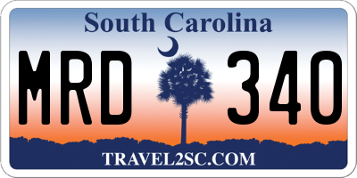 SC license plate MRD340