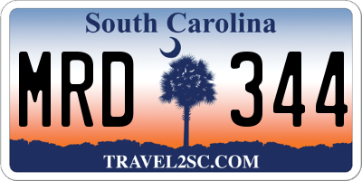 SC license plate MRD344