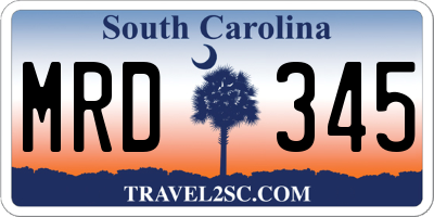 SC license plate MRD345