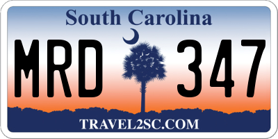 SC license plate MRD347