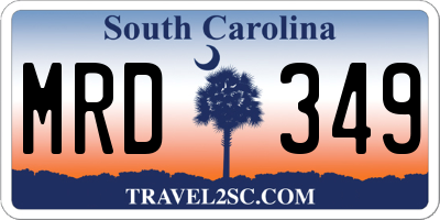 SC license plate MRD349