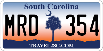 SC license plate MRD354