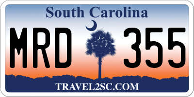 SC license plate MRD355