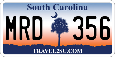 SC license plate MRD356