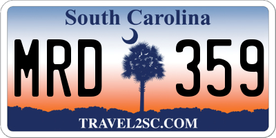 SC license plate MRD359
