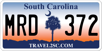 SC license plate MRD372