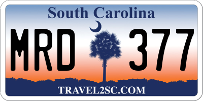 SC license plate MRD377