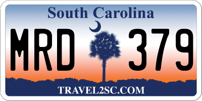 SC license plate MRD379