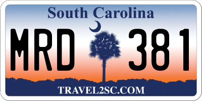 SC license plate MRD381
